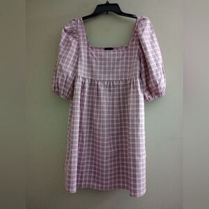 Lumiere Pink Plaid Mini Dress Size Medium